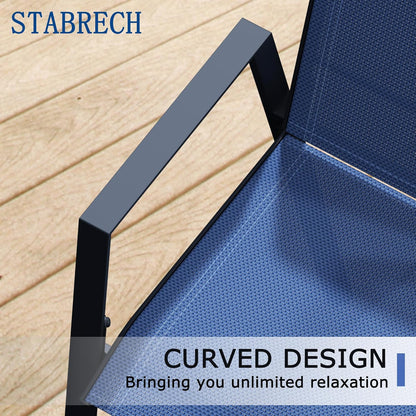 Outdoor Patio Chairs Set of 8, Blue Stackable Outdoor Chairs, Lightweight Patio Set with High Back, Metal Dining Chair for Lawn, Garden, Yard and Deck