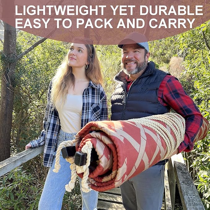 13FT Double Hammock With Spreader Bars - 600 lbs Capacity, Detachable Pillow, Heavy Duty Hanging Tree Design for Outside, Patio, Garden, Backyard, Beach, and Poolside