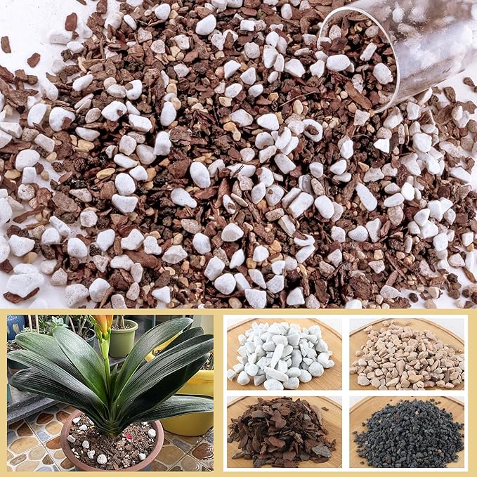 4 Quart Bonsai Soil Mix Lava,Pumice,Pine Bark and Calcined Rock, Natural Organic Mix for Potted Plants…