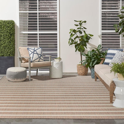 Nourison Home Positano Indoor/Outdoor Jute Ivory 9' x 12' Area Rug, Easy Cleaning, Non Shedding, Bed Room, Living Room, Dining Room, Backyard, Deck, Patio (9x12)