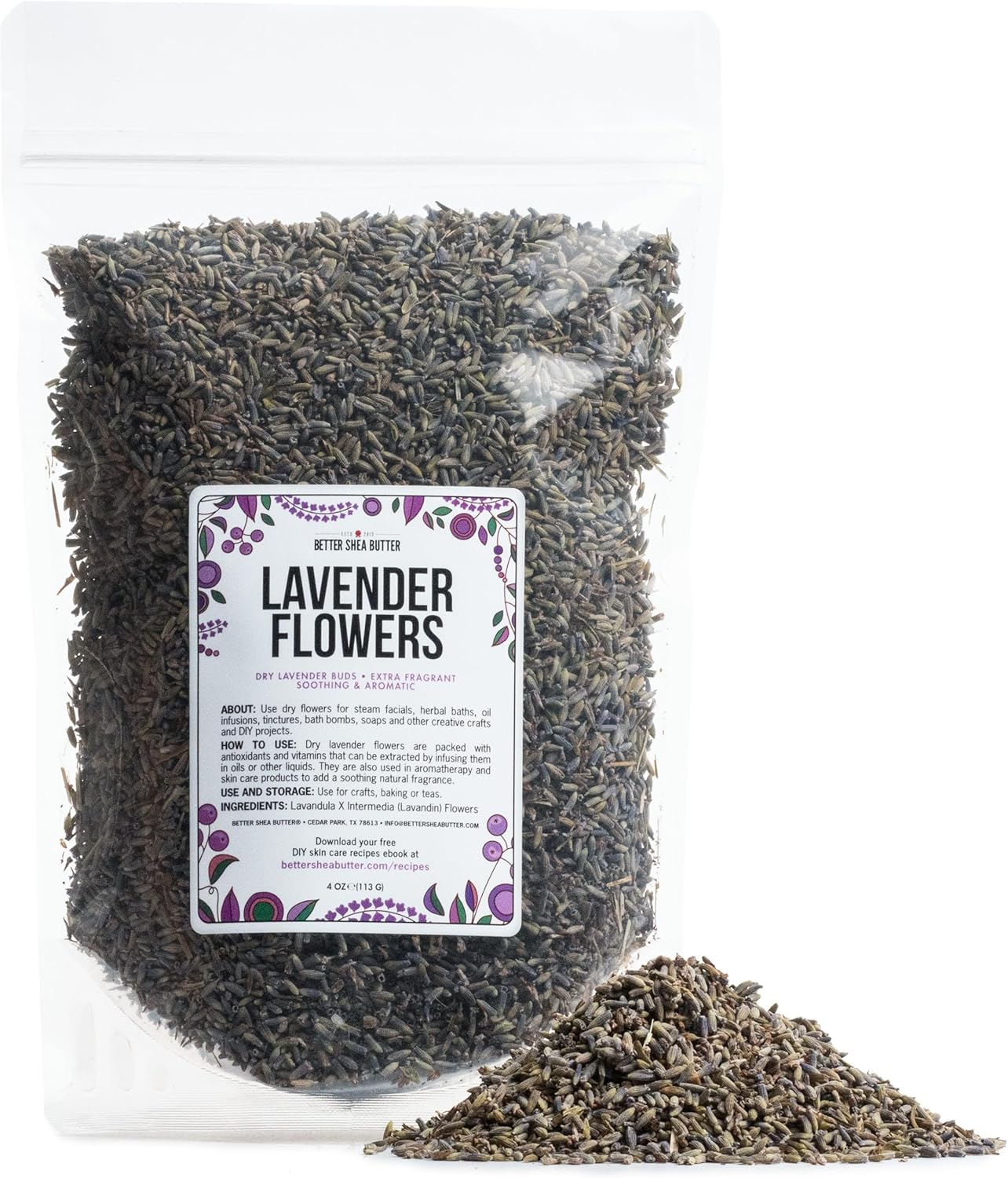 Lavender Buds Food Grade | Bulk Dried Lavender Flowers for Soap Making and Cooking - Edible Lavender for Tea and Drinks- Make Lavender Sachets, Bath Salts