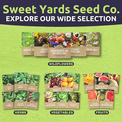 Organic Heirloom Garden Seeds Variety Pack - 10 Individual Packs - 2025 Season - Cherry Tomatoes, Spinach, Squash, Watermelon and More! for Indoor & Outdoor Planting (Non-GMO, Certified Organic)
