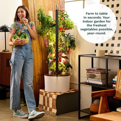 Gardyn Studio Vertical Hydroponics Growing System Kit - 16 Non-GMO Plants, Herbs, Vegetables - Tower Garden - Hydroponic Herb Garden Planter Indoor Kit - Indoor Gardening System with LED Grow Lights