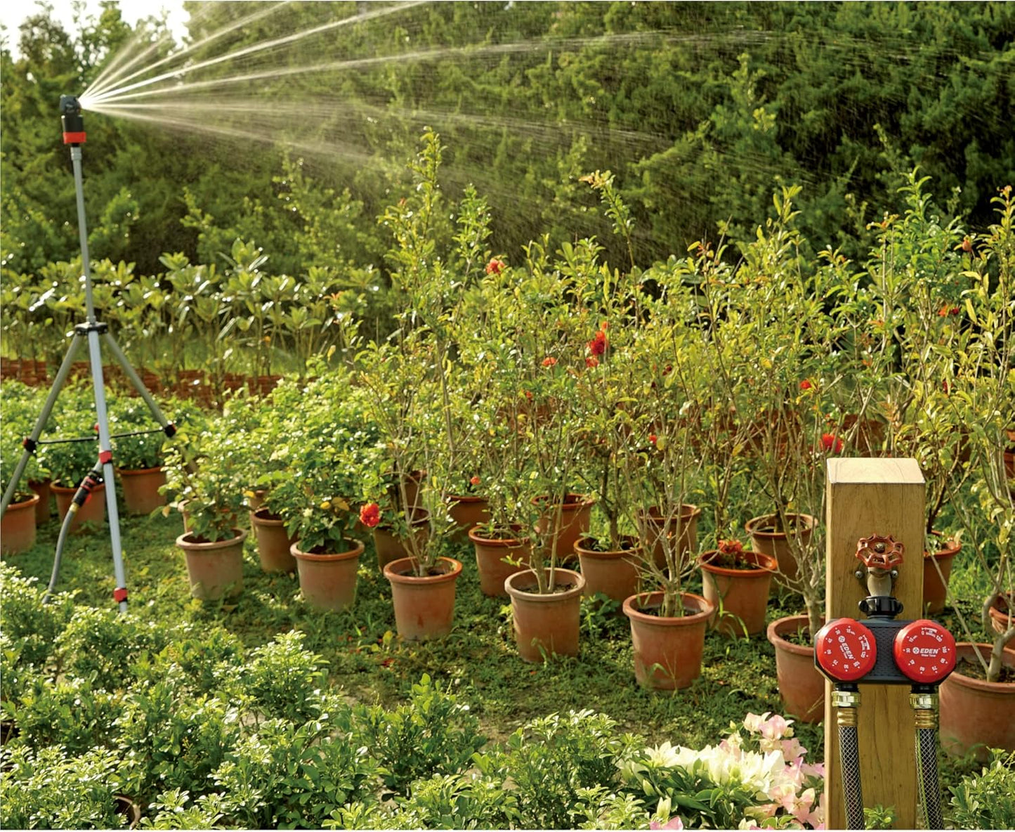 Eden 25124 2-Zone Mechanical Watering Timer, Red, Grey