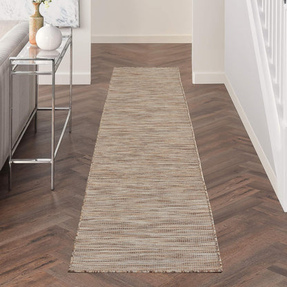 Nourison Positano Indoor/Outdoor Beige 2'2" x 10' Area Rug, Easy Cleaning, Non Shedding, Bed Room, Living Room, Dining Room, Backyard, Deck, Patio (2x10)