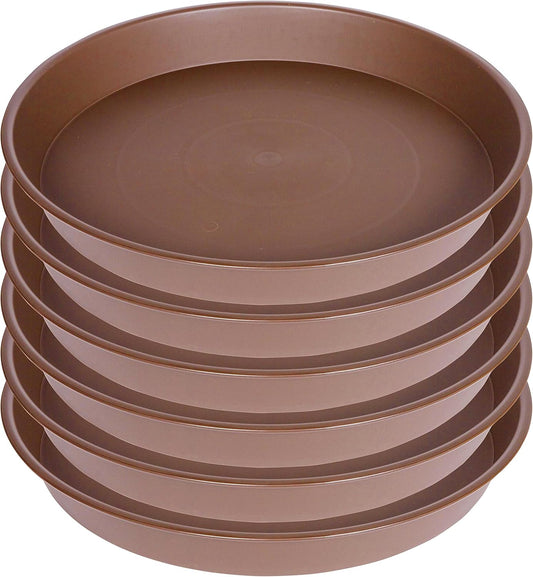 6 Pack of 12 inch Plant Saucer, Heavy Duty Plastic Plant Saucer 12 inch Round, Plant Tray for Pots, Flower Plant Saucers for Indoors, Plant Trays for Planter 10"/11"/12" (12", Chocolate)