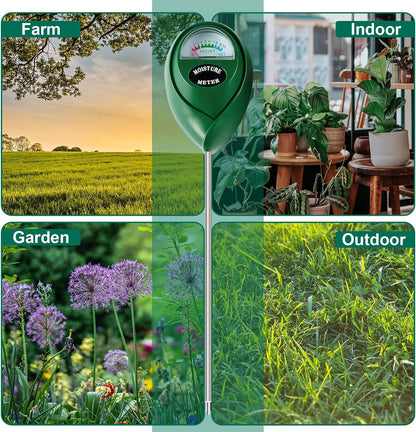 SZHLUX Moisture Meter Water Monitor Soil Hygrometer Sensor Care, Lawn, Farm, Indoor & Outdoor. (Plant Gifts for Gardeners), 10.23inch, Green