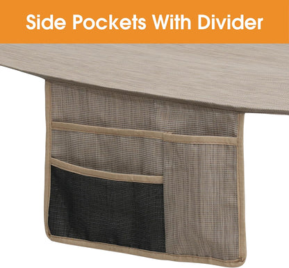 Lazy Daze Hammocks 11 FT Double Outside Hammock Quick Dry Olefin Fabric Hammock with Spreader Bar & Side Pocket for Outdoor Poolside Backyard 450 lbs Capacity, Khaki