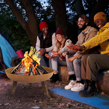 Sunnydaze 30-Inch Cast Iron Heavy-Duty Fire Pit for Outside - Wood-Burning Outdoor Fire Pit Bowl with Handles - Oxidized Finish