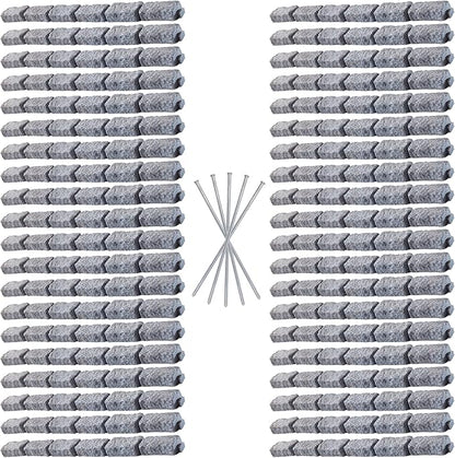 Beuta Landscape Edging | Garden Edging Border | Faux Stone Bricks for Lawn edging, Flower beds, Pathways & Yard Edging– 40 Packs | Each Section Has 6 Bricks 48"L x 4"W x 2.25"H | 120 Spikes |Greystone
