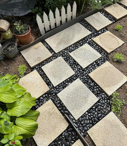 20 lbs Black River Rocks for Landscaping, 1-2 Inch Decorative Black Pebbles for Indoor Plants, Vase Fillers, Garden, Potted Plant Rocks, Paving, Fountain and Outdoor Decoration Black Stones