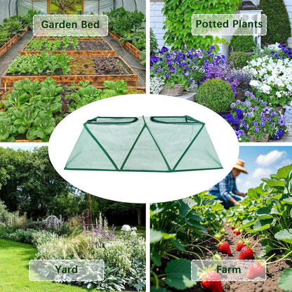 47.2" *14.6" *13.4" Foldable Garden Row Accelerator Plants Cover for Raised Garden Bed, Mini Greenhouse Cover with Two Air Hole and Breathable Mesh, Frost Cover for Plant Vegetable Seedling Protector