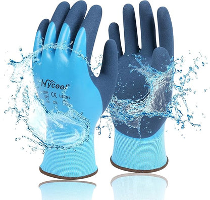 Waterproof Work Gloves for Men and Women, Hycool Thermal Insulated Freezer Rubber Coated Gloves,Super Grip L6201