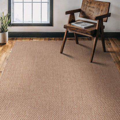 CAMILSON Easy Jute Rug 4x6, Indoor Outdoor Natural Color Farmhouse Area Rugs for Living Room Patio and Kitchen Rug, Solid Boho Woven Design, Easy-Cleaning, Washable Outside Carpet Alfombras (4 x 6)