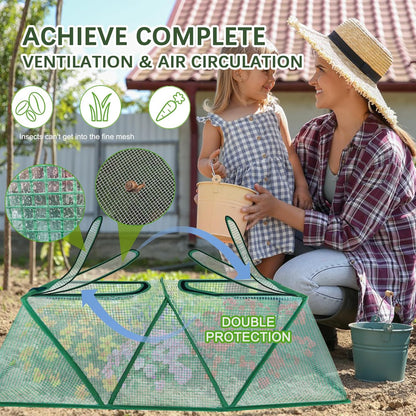 47.2" *14.6" *13.4" Foldable Garden Row Accelerator Plants Cover for Raised Garden Bed, Mini Greenhouse Cover with Two Air Hole and Breathable Mesh, Frost Cover for Plant Vegetable Seedling Protector