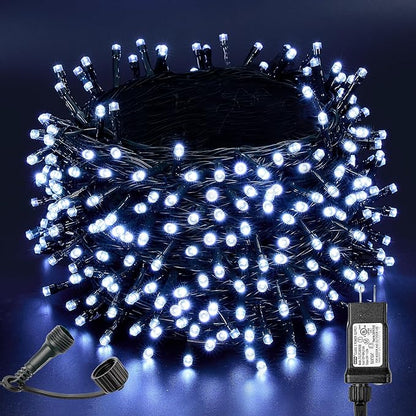 BlcTec Christmas Lights Indoor Outdoor, 300 LED 108FT Bright Christmas String Lights with 8 Modes, Connectable Plug, Waterproof, UL Listed and Timer, Suitable for Xmas Party Decorations, Cool White
