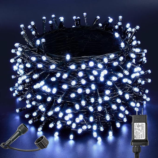 BlcTec Christmas Lights Indoor Outdoor, 300 LED 108FT Bright Christmas String Lights with 8 Modes, Connectable Plug, Waterproof, UL Listed and Timer, Suitable for Xmas Party Decorations, Cool White