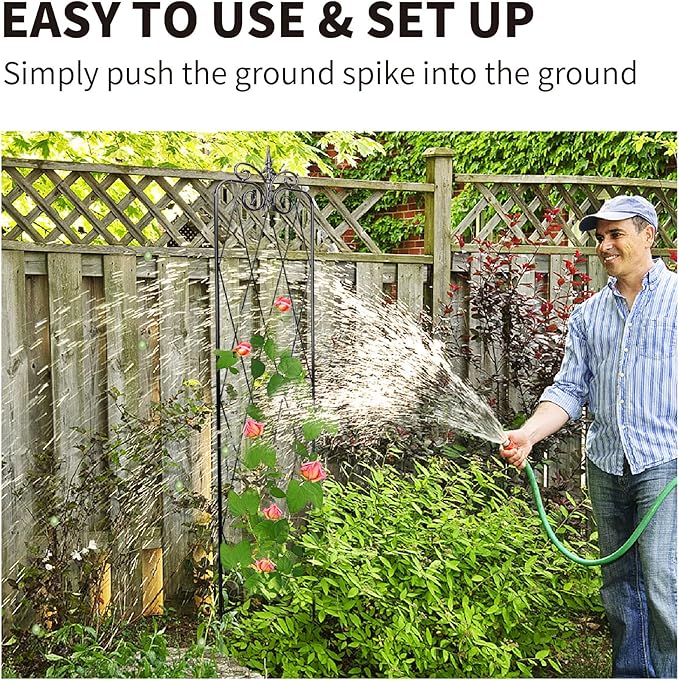 2 Pack 71" H x15 W Trellis,Black Garden Trellis for Climbing Plants Outdoor Metal Frame Sturdy Trellis for Rose