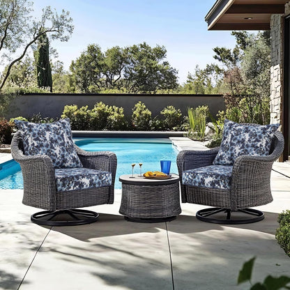 Favoyard Outdoor Seat Cushion 24 x 24 x 4 in Waterproof Pattern Fade Resistant Cover Removable Patio Furniture Cushions Deep Seat & Back Cushion Set with Adjustable Straps for Patio Chair Sofa Couch