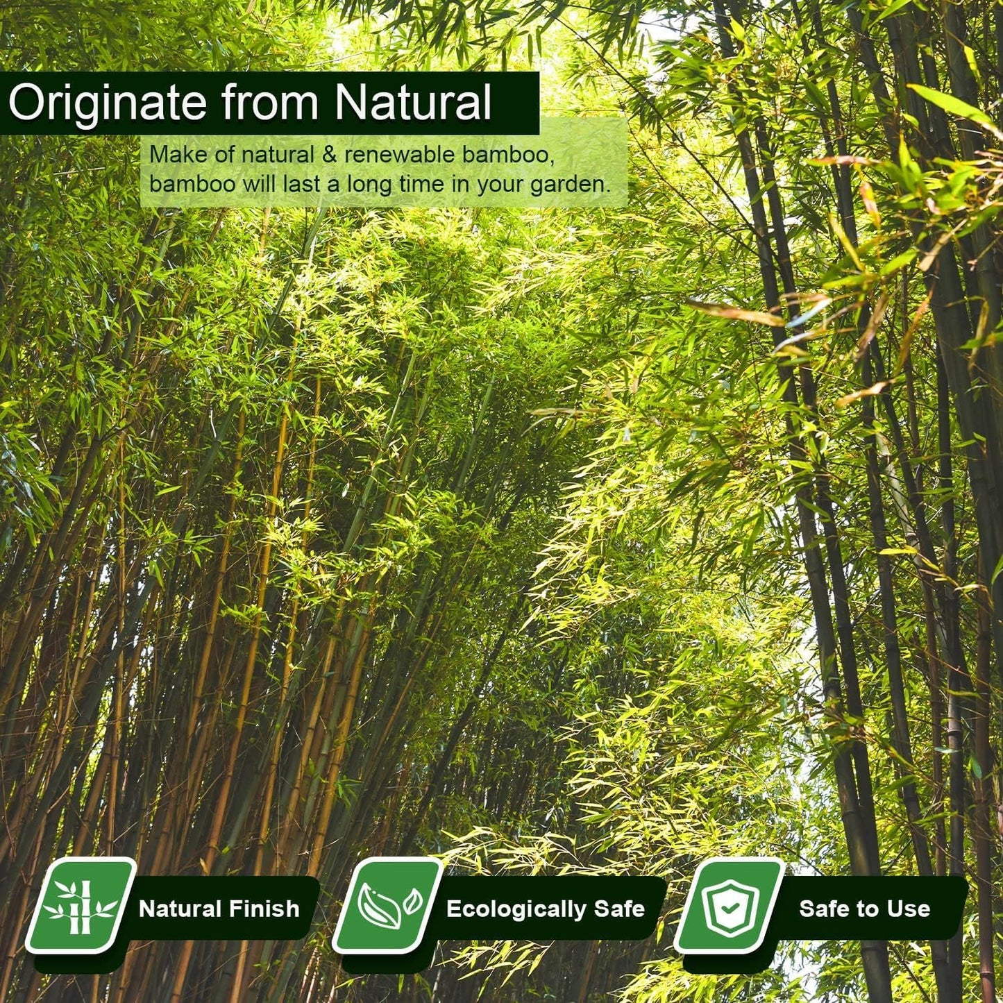 25pcs 1/2" D Thicker Heavy Duty Bamboo Stakes, 4.75FT Plant Stakes, Natural Garden Stakes for Tomato, Bean, Flowers,Trees Potted and Climbing Plant Support