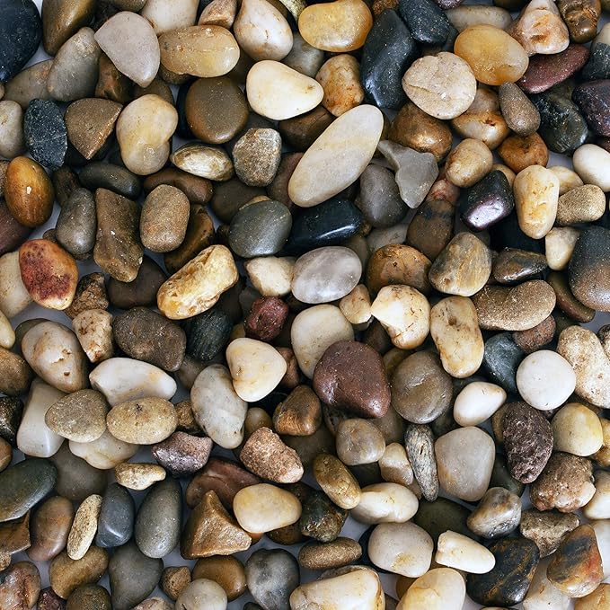 2 lbs Approx. 200 River Rocks Stones for Plants Pebbles for Indoor Plants | Aquarium Fish Tank Rocks | Polished Decorative Rocks for Vases (0.3-0.6 Inches)