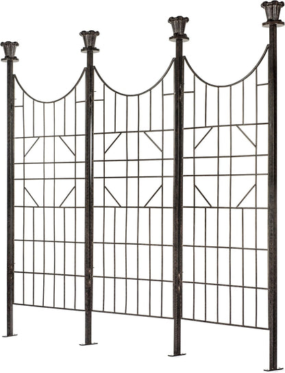 H Potter Large Iron Garden Trellis for Climbing Plants Patio Screen Deck Privacy Fence