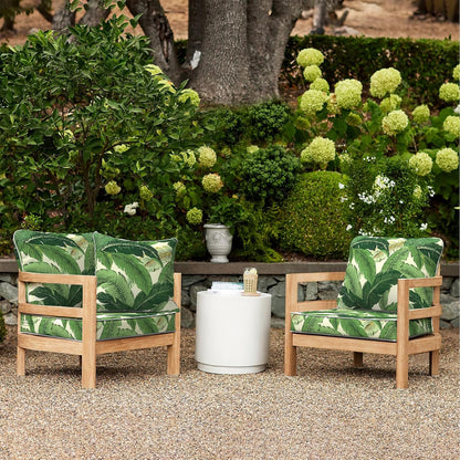LVTXIII Outdoor Deep Seat Cushion 24"x24"x4" Patio Seat and Back Cushion Set Seasonal Chair Cushion for Dining Arm Chairs, Wicker Chairs and Garden Furniture Decoration, Swaying Palms Green