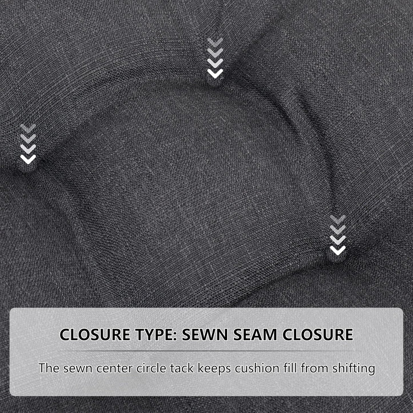 RACE LEAF Outdoor Seat Cushions Set of 2, 17" x 17" Square Patio Cushions, Plump Filling Tufted Water-Resistant Olefin Chair Seat Cushion with Ties for Non-Slip Support, Gray