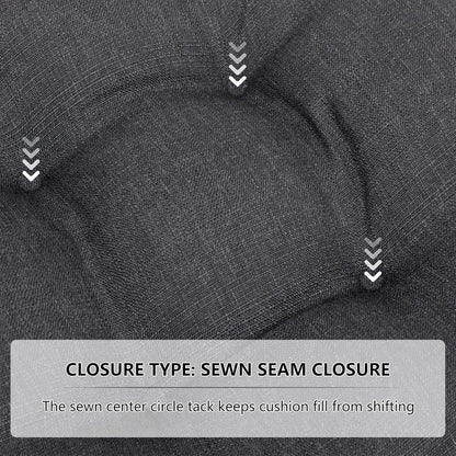 RACE LEAF Outdoor Seat Cushions Set of 2, 17" x 17" Square Patio Cushions, Plump Filling Tufted Water-Resistant Olefin Chair Seat Cushion with Ties for Non-Slip Support, Gray