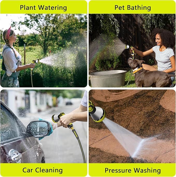 Retractable Garden Hose Reel 1/2 in x 160Ft Extra Long,Heavy Duty Automatic Water Hose Reel Wall Mounted with 10 Pattern Nozzle, Any Length Lock, Slow Return System, 180°Swivel Bracket