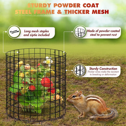 18pcs Plant Protectors from Animals, 6 Pack Metal Plant Cages to Keep Animals Out, 13.5'' Dia x 15'' H Garden Protection from Rabbits Chickens Ducks, Bunny Barricades for Garden