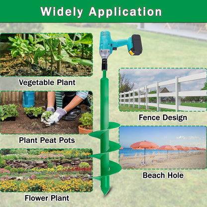 Auger Drill Bit for Planting, 4x25Inch Garden Earth Auger, Spiral Drill Hole Rapid Planter Seedling & Bedding Plant,Ground Planting Drill Bit Auger Post Hole Digger for 3/8''Hex Drive Drill