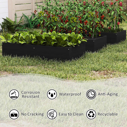 Raised Garden Bed 47.24 * 24.4 * 9.65 in,HDPE Vegetable Planter Bed Outdoor,Elevated Horticulture Planter Bed,Waterproof,Rot-Resistant and Non-Cracking Above Ground Garden Bed(Black)
