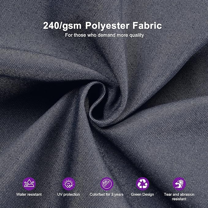 PURPLE LEAF 10 FT Cantilever Patio Umbrella Outdoor Umbrella with 220lbs Base Large Square Windproof Offset Umbrella for Pool Deck Garden, Graphite Grey