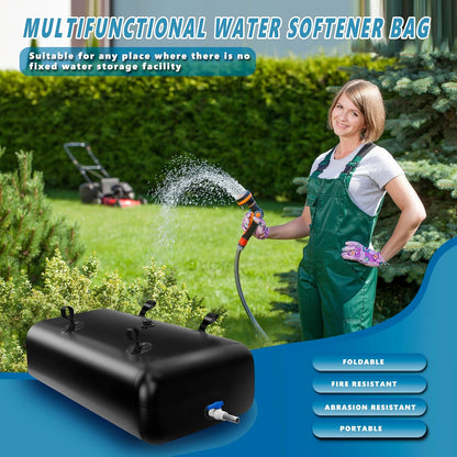 240 L/63 Gal Water Bladder Tank, Foldable Portable Water Storage Container, Emergency Water Bag for RV, Truck Bed, Fire Prevention, Drought Resistance, Black