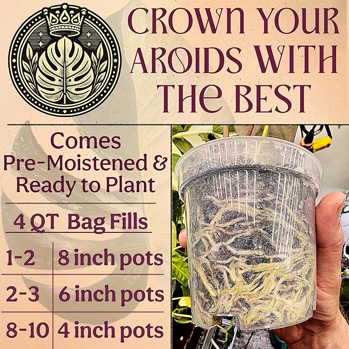 Craft Aroid Potting Mix- Elite Organic Alocasia, Philodendron, Monstera Soil Mix, Chunky, Well Draining Potting Soil for Indoor Plants, All Tropical Plants & Houseplants, Sustainable & Peat Free 4QT