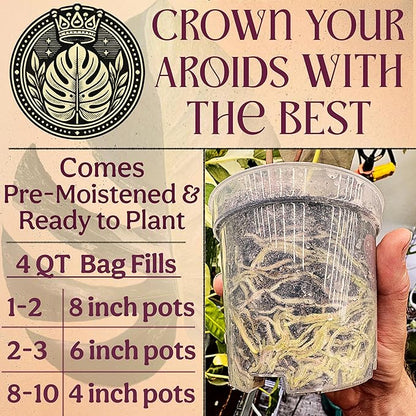 Craft Aroid Potting Mix- Elite Organic Alocasia, Philodendron, Monstera Soil Mix, Chunky, Well Draining Potting Soil for Indoor Plants, All Tropical Plants & Houseplants, Sustainable & Peat Free 4QT