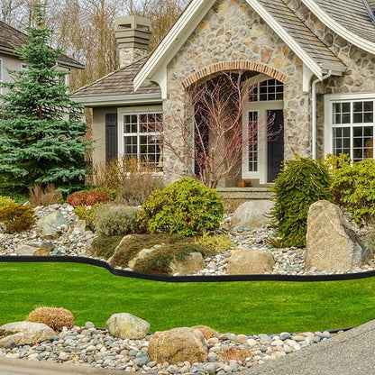 LINSHRY 66FT Landscape Edging, 2 Inch Tall No Dig Garden Border Edging with 60pcs Spikes, Plastic Paver Edging Lawn Edging for Landscaping, Flower Bed, Grass, Yard