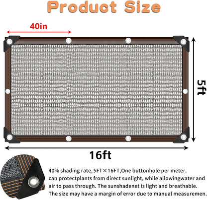 Shade Cloth for Plants Greenhouse, 40-50% Sunblock Shade Sails -for Outdoor Garden Pergola Patio Lawn Plant Pool Sun Shade Cloths for Kennel Chicken Coop Easier to Hang Shade Net Cover