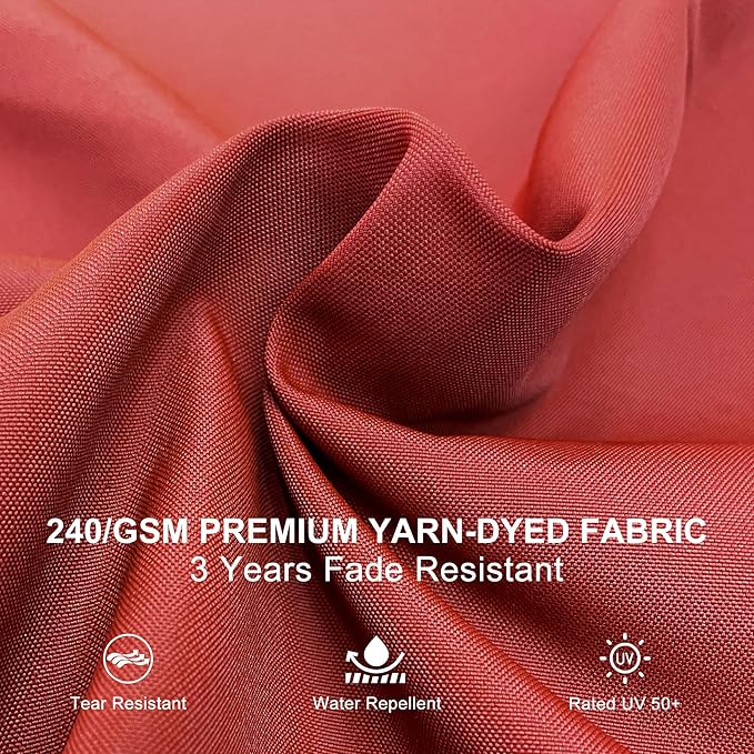 PURPLE LEAF 11 Feet Double Top Deluxe Square Patio Umbrella Offset Hanging Umbrella Cantilever Umbrella Outdoor Market Umbrella, Brick Red