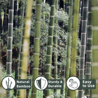 50Pcs / 2ft Bamboo Plant Stakes for Indoor Outdoor Plants, Garden Plant Support Sticks, Poles for Tomato Vegetables Beans Trees Potted Climbing Plants(0.32'')