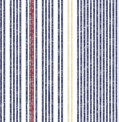 LVTXIII Outdoor Tufted High Back Cushions Set of 2 Patio Seasonal Replacement Rocking Chair Cushion with Ties, Solid Seat and Back Chair Cushion, (44” L x 22W”, Stripe Denim Blue)