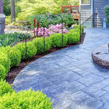 Decorative Garden Fence 10 Pack, 30in (H) x 10ft (L) Rustproof Metal Wire Animal Barrier, Arched Flower Edging Border Fencing Panel for Dog, Yard, Patio, Outdoor, Decor