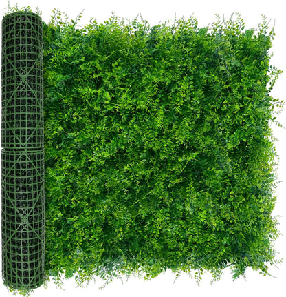 Greenery Faux Grass Wall Backdrop 40"x120"（33.5 SQFT） UV-Anti Artificial Green Boxwood Panel for Patio Balcony Privacy & Ivy Fence Covering Privacy, Garden, Backyard Wall Backdrop Decor