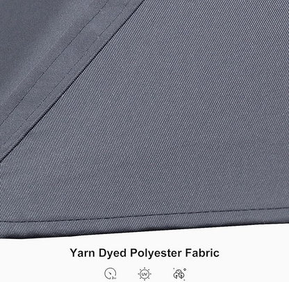 PURPLE LEAF 10 Feet Patio Umbrella Outdoor Cantilever Solar Powered LED Square Umbrella Aluminum Offset Umbrella with 360-degree Rotation for Garden Deck Pool Patio Light Grey