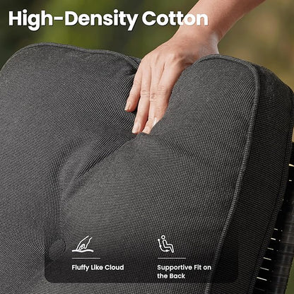 ovios 5 Pieces Patio Furniture Set, Outdoor Wicker Sofa with Swivel Chairs, Coffee Table, All Weather High Back Rattan Loveseat Couch with Comfy Cushions, Black