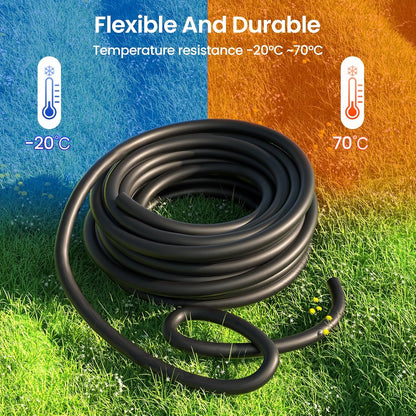 MIXC 25 FT 1/2 Inch Drip Irrigation Tubing Kit:Premium Garden and Landscape Watering System with 2 Quick Connector 4-Way Connector