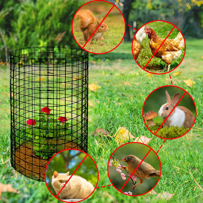 Adnee 10 Packs Wire Plant Protector from Animals - 20" H X 12" D Metal Mesh Plant Cage Covers - Sturdy Garden Bunny Barricades Chicken Wire Cloche for Plants Shrubs Vegetables Flowers