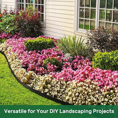 AGTEK Garden Edging 40FT Landscape Edging Kit 2 Inch Height Plastic Garden Border No Dig Lawn Border for Yard Flower Bed with 36 Stakes