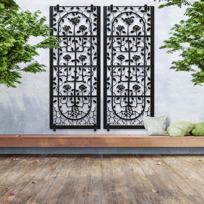 H Potter Trellis Privacy Screen (Wall Trellis Black w Mounting Brackets)